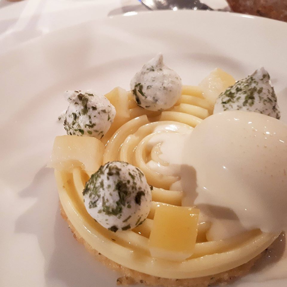 Sablé croustillant & Crème Glacée aux herbes
