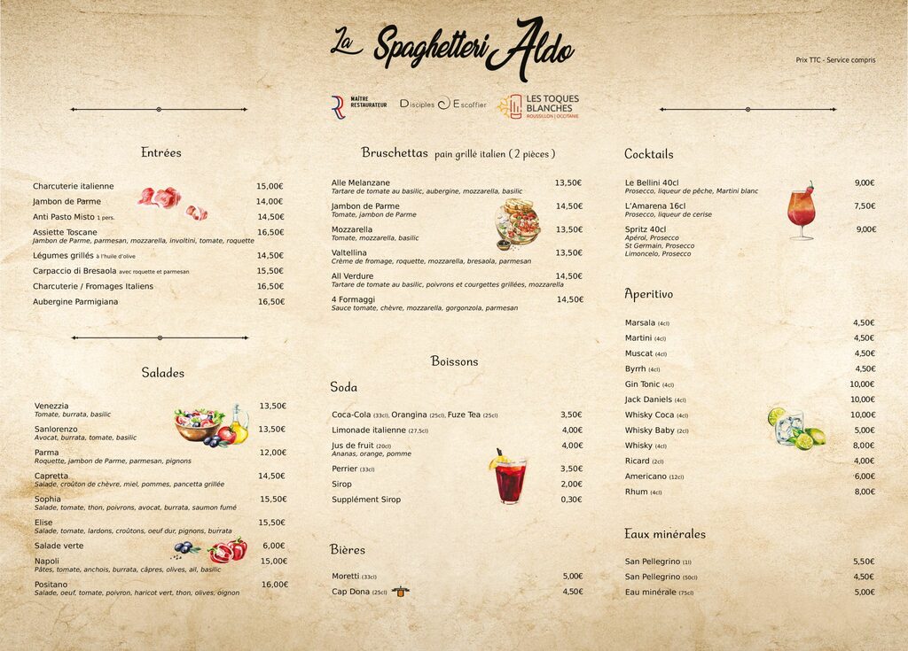 Restaurant italien Perpignan Spaghetteri'Aldo